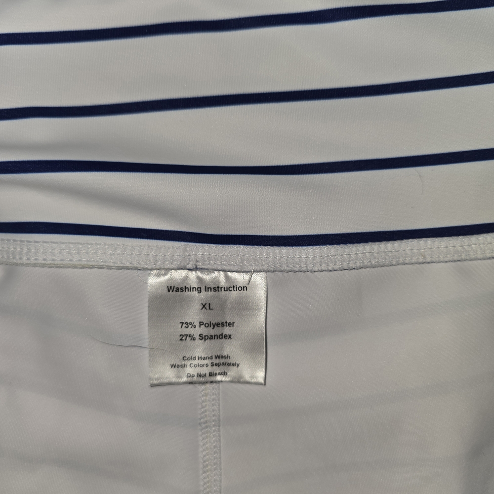 Brand New Never Worn KIAVA Navy and White Striped Athletic Capris - Picture 2 of 3